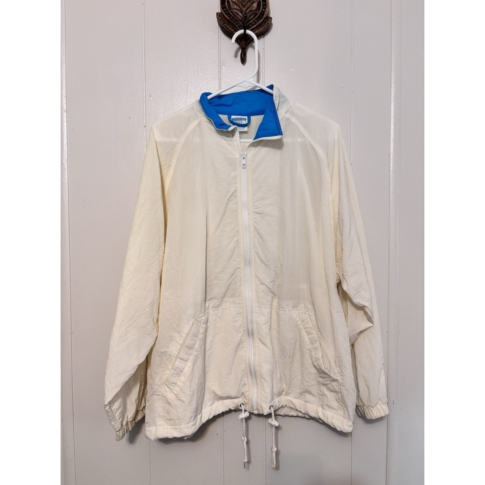 Cheetah Mervyns Vintage 80s 90s White Windbreaker Jacket‎ Adults Size Large